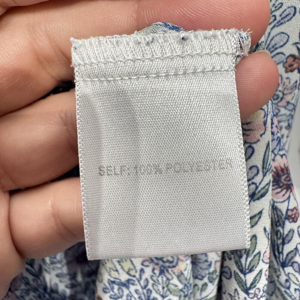 Rose & Olive Cottage Floral Button Popover Top Sz 2X Blue White Boho Dainty - Picture 6 of 9